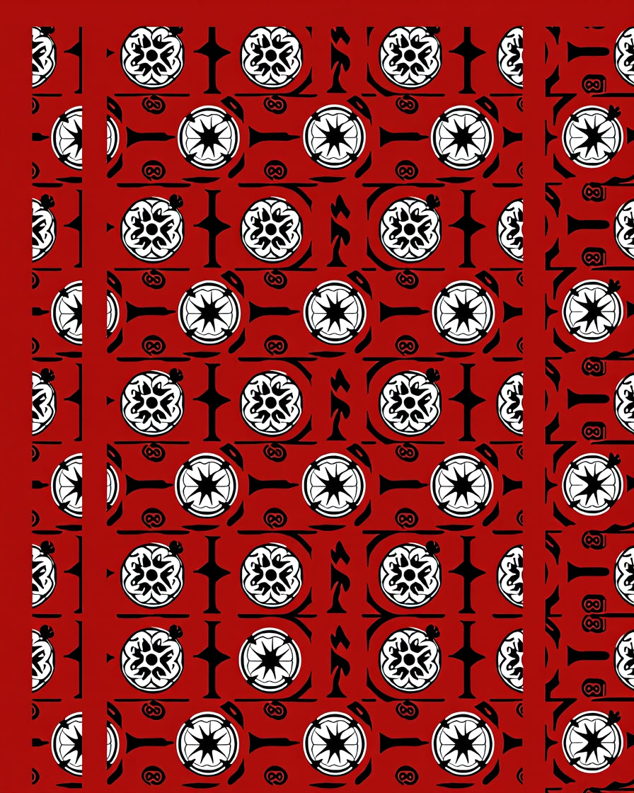 Bold Red Floral Medallion Repeat Rug