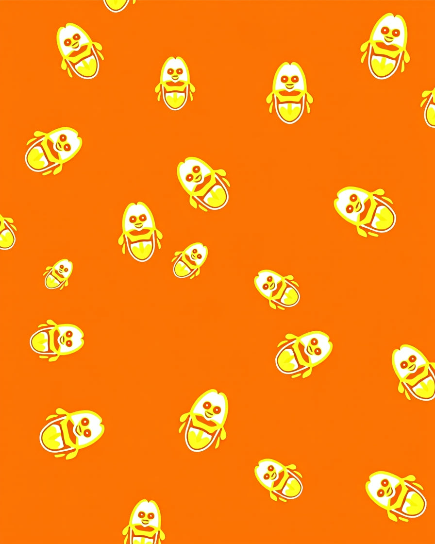 Bouncing Orange Yellow Creature Scatter Rug