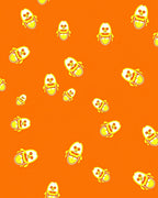 Bouncing Orange Yellow Creature Scatter Rug