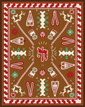 Brown Gingerbread Christmas Folk Art Rug