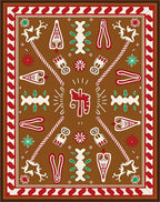 Brown Gingerbread Christmas Folk Art Rug