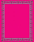 Vibrant Pink Floral Bordered Rug