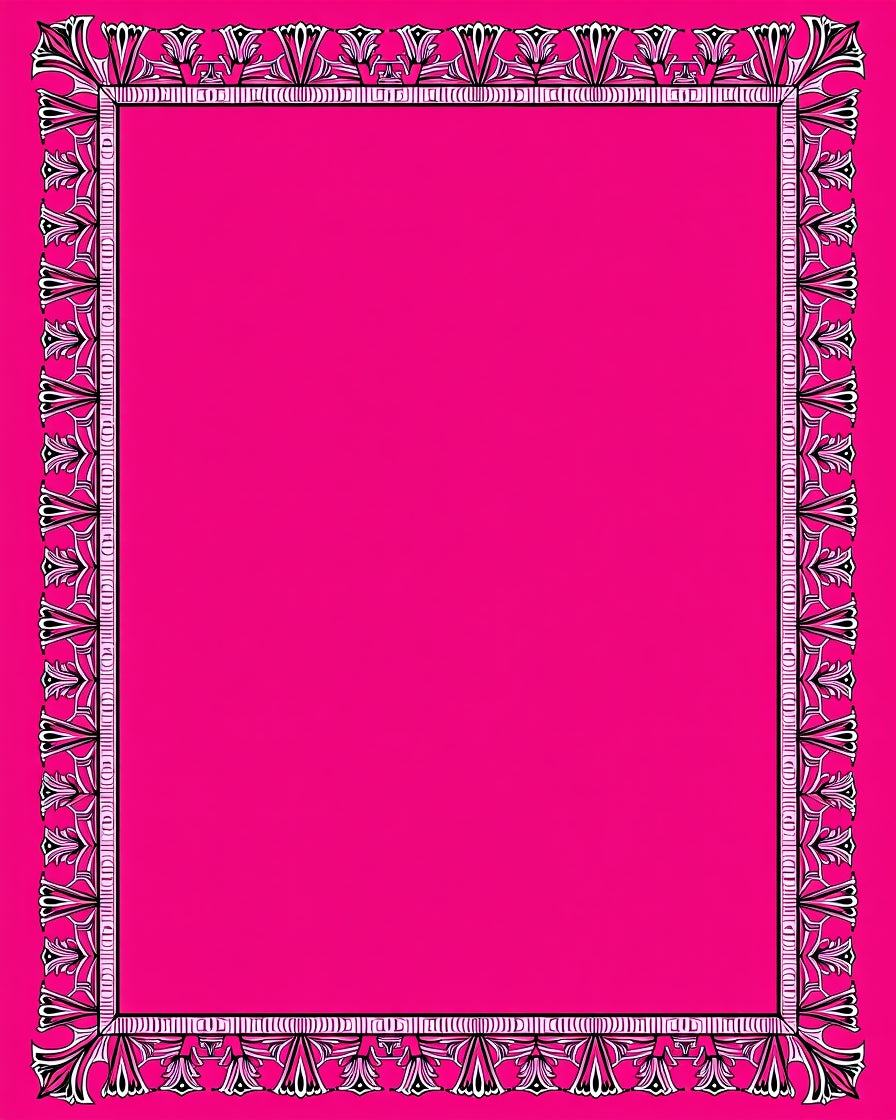 Vibrant Pink Floral Bordered Rug