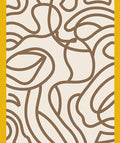 Organic Brown Swirl Cream Abstract Rug