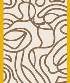 Organic Brown Swirl Cream Abstract Rug