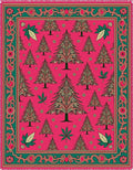 Ornate Fuchsia Evergreen Forest Medallion Rug