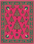 Ornate Fuchsia Evergreen Forest Medallion Rug