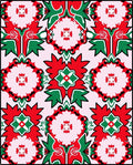 Red Green Floral Medallion Repeat Rug