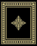 Black Gold Ornate Laurel Medallion Rug