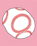 Classic White Red Stitch Ball Rug