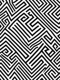 Black White Geometric Labyrinth Rug