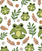 Whimsical Green Frog Autumn Foliage Rug