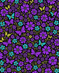 Vibrant Purple Butterfly Floral Burst Rug