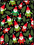 Christmas Gnome Green Red Black Background Rug