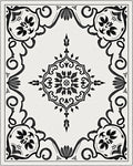 Black White Classic Floral Medallion Rug