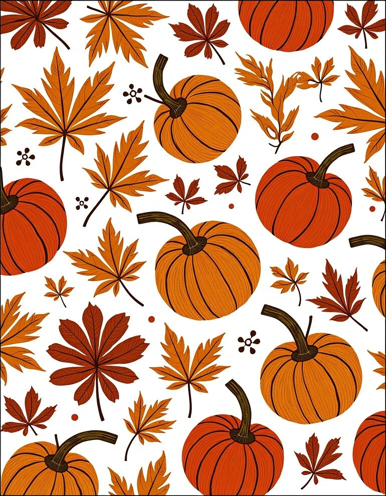 Autumn Pumpkin Maple Leaf Collage Rug