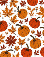 Autumn Pumpkin Maple Leaf Collage Rug