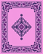 Ornate Floral Diamond Accents Rug