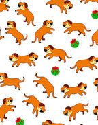 Playful Brown Dogs Whimsical Garden Rug