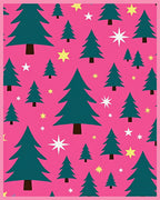 Pink Teal Trees Stars Rug