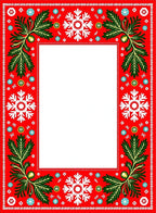 Red Snowflake Foliage Border Rug