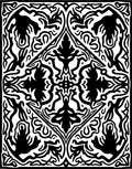 Black White Classical Floral Arabesque Rug