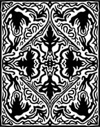 Black White Classical Floral Arabesque Rug