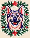 Crimson Blue Dog Pine Garland Rug