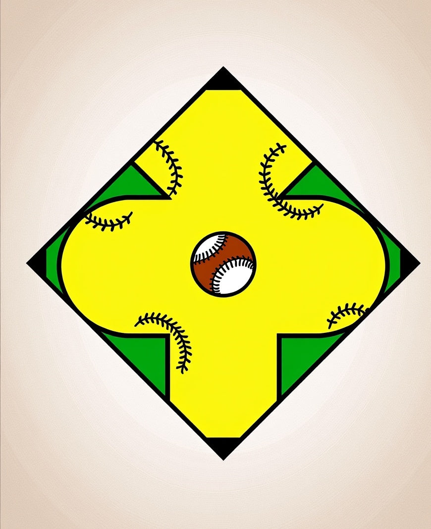 Diamond Baseball Field Swirl Rug