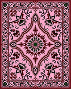 Crimson Vine Garden Blooms Rug