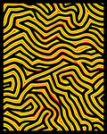 Bold Black Yellow Red Maze Rug