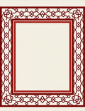 Crimson Red Openwork Geometric Border Rug