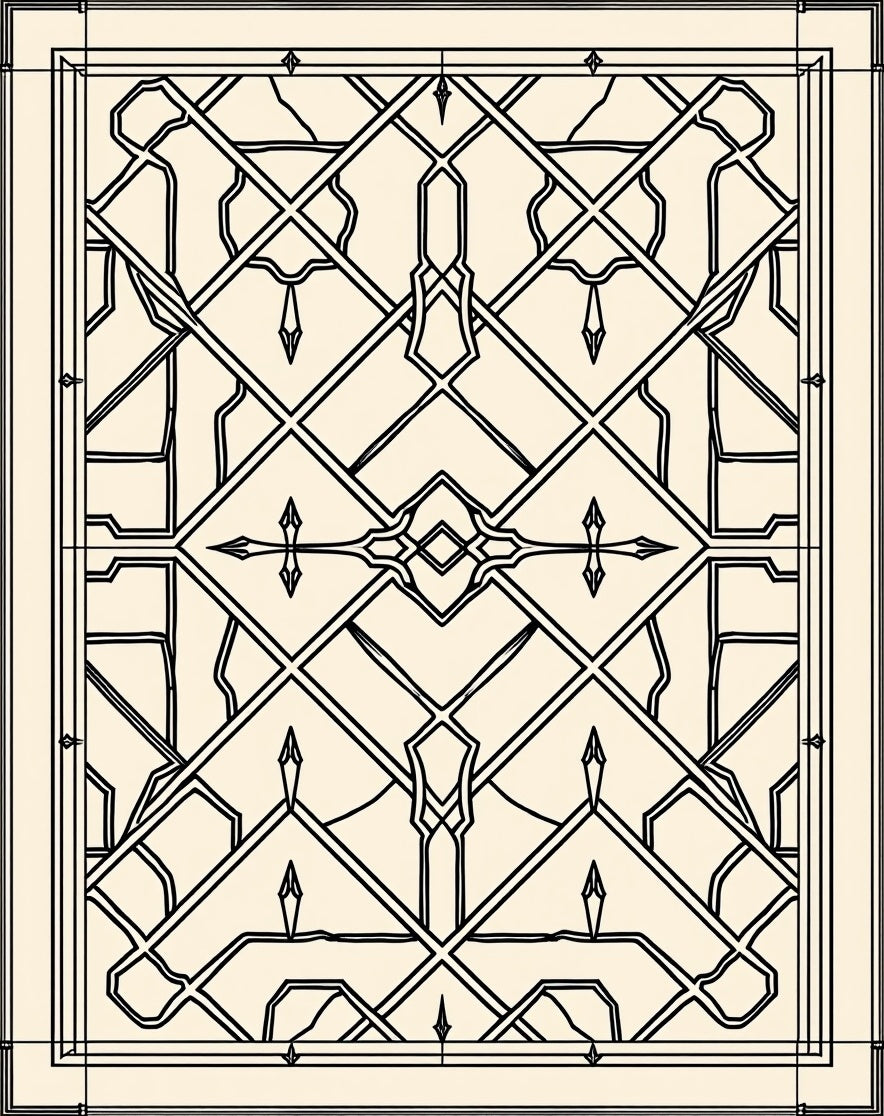 Ornate Beige Geometric Intertwined Rug