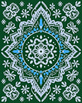 Emerald Green Mandala Starburst Accents Rug