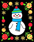 Cheery Snowman With Festive Ornaments Rug