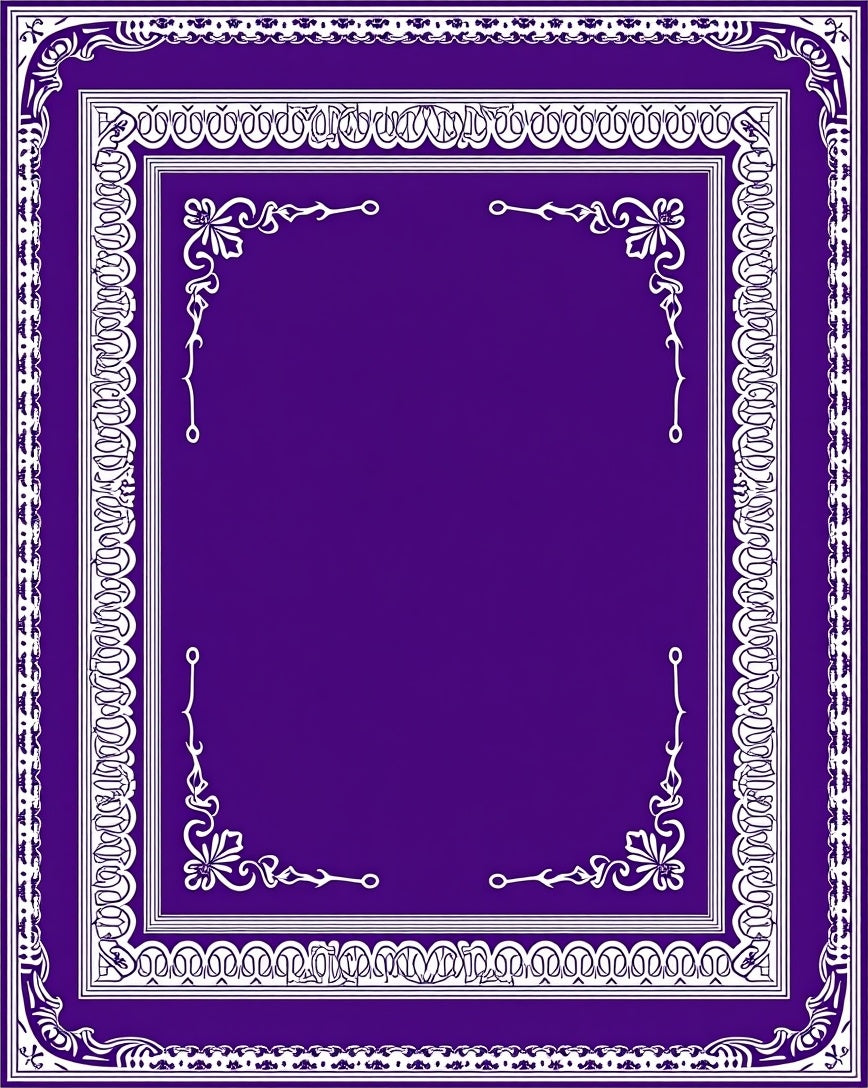Deep Violet Ornate Border Area Rug