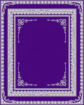Deep Violet Ornate Border Area Rug