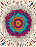 Colorful Sunburst Mandala Rug