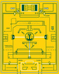 Bold Yellow and Green Nautical Chart Rug