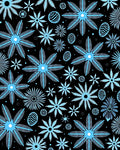Sky Blue Starburst Floral Collage Rug