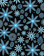 Sky Blue Starburst Floral Collage Rug