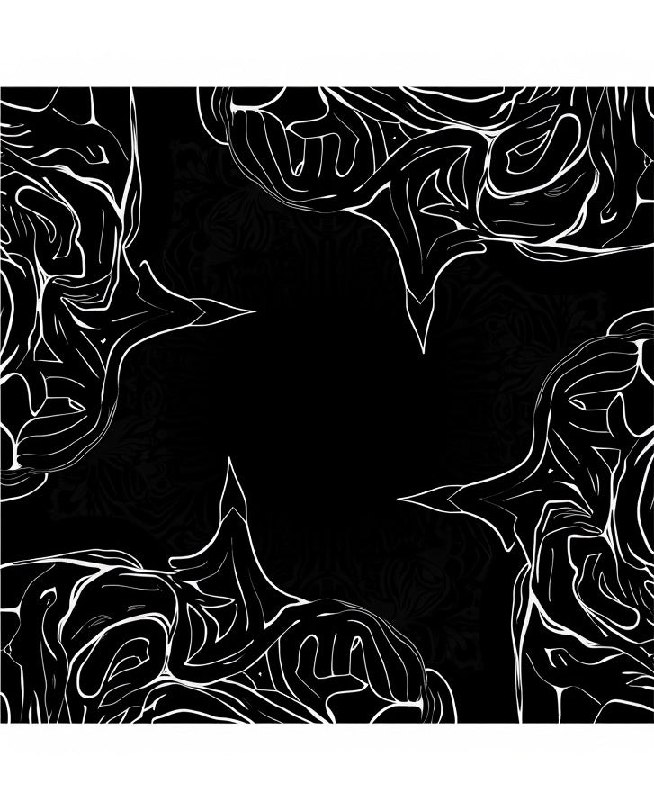 Black White Abstract Swirl Rug