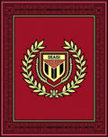 Crimson Laurel Crest Emblem Rug