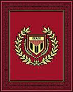 Crimson Laurel Crest Emblem Rug