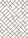 Modern Black White Interlocking Geometric Rug