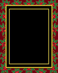 Classic Red Holly Berry Border Rug