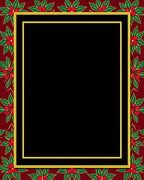Classic Red Holly Berry Border Rug