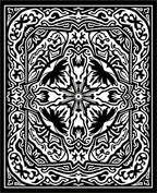 Bold Black and White Abstract Floral Rug