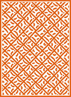 Orange Diamond Lattice Organic Shapes Rug