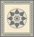 Gray Floral Medallion Bordered Rug